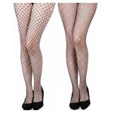NEW (OS) 2PK Women's Glitter Fishnet Stockings