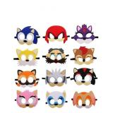 NEW 12PK Sonic the Hedgehog KIds Felt Masks