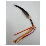 Beaded Feather Wand Native Decor Ribbon