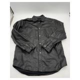 Menï¿½s Genuine Leather Shirt Jacket Black Large