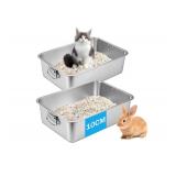 $70 SILUI 2 Pack Stainless Steel Litter Box