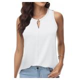 SEALED (S) Women Keyhole V-Neck Tank Top - Blue
