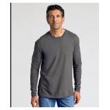 Size:M Men's dark gray long-sleeve shirt