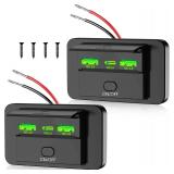 NEW $34  2PC 12V 3-Port RV USB Outlet