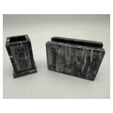 Marble Desk Organizer Set 2pcs