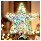 NEW 10' Iridescent X-Mas Tree Topper Warm Light