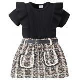 SEALED (1-2T) Girls Ruffle Sleeve Shirt w/Skirt