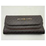 $150 Michael Kors Signature Trifold Wallet Brown