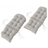 SEALED $75 Chair Cushions Set of 2 with Ties, Grey