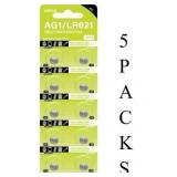 NEW $44 5 X 10PC AG1/LR621 Button Batteries