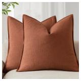 NEW 2PK Linen Pillow Covers 20x20'