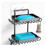 NEW 2-Tier Adhesive Bar Soap Holder for Shower
