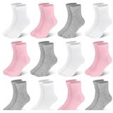 SEALED 12PK Kids Socks Crew Breathable 2-13YRS