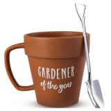 NEW $37 Ceramic Gardener Coffee Mug w/Shovel