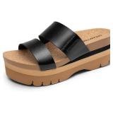 NEW $50 (10) Women's Platform Slides Sandals