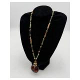Vintage Genuine Lucite Beaded Pendant Necklace