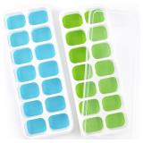 NEW (2 Pcs) Ice Cube Trays w/ Lids