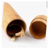 PACKOVE Cylinder Eyewear Case Bamboo Glasses Box