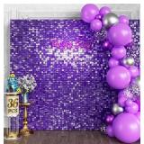 New $323 Purple Shimmer Backdrop 36PCS, Black Back