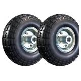 NEW $74 (2Pck) 4.10/3.50-4' Flat Free Wheels