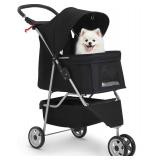 NEW $80 3 Wheel Dog Stroller - Black