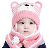 New Baby Toddler Winter Hat Scarf Set, Knit Beanie