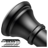 New NEW (18-79') Black Shower Rod with Hooks,...