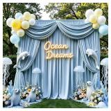 NEW $40 (10'x10')Blue Backdrop Curtain for Wedding