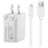 NEW 10FT iPhone Charger w/Wall Plug Dual Ports