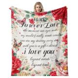 SEALED $31 Romantic Throw Blanket w/Rose Design