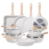 New $190 23-Pc Nonstick Cookware Set with Pans