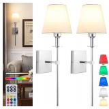 NEW $129 Wall lights Battery operated, chrome
