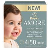 NEW $34 (4) Pampers AMORE, Size 4, Our Best Diaper