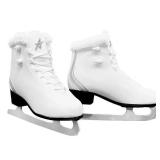 USED $50 (Junior 5) Figure Skates with Fur Collar
