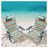 New $150 2 Pack Tall Beach Chairs