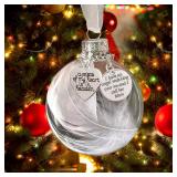 NEW Clear Memorial Ornament Angel Feather Ball