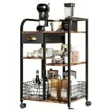 New $106 NEW 4-Tier Coffee Cart with Storage...
