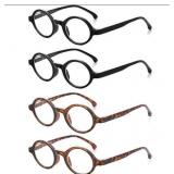 NEW 4PK (+4.00) Unisex Retro Round Reading Glasses