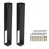 $190 LAJIAOZ 2-Pack Black Vinyl Fence Post Moun