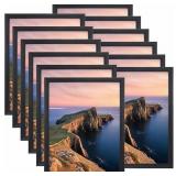 New $117 11x14 Grey Picture Frame 12 Pack Black
