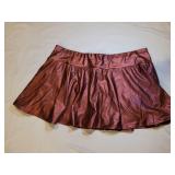 3XL Burgandy Pleather Miniskirt With Shorts