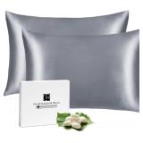 NEW $53 2PK Cooling Silk Standard Pillow CaseWhite