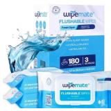NEW (60ct x3) 3pk Wipemate Flushable Wipes