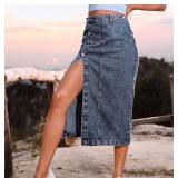$69 Denim Skirt, Women's Clothing Button