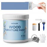 OPENED Matte Finish Wood Paint, 500g Coastal Blue
