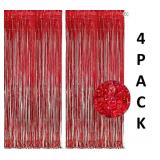 NEW $36 4PK Tinsel Fringe Backdrop Curtains 8'X3'