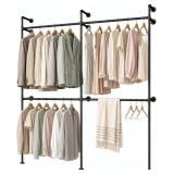 * $130 87' Pipe Wall-Mounted Rack with Dual Rods