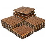 New $170 Acacia Wood Interlocking Deck Tiles,...