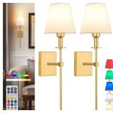 NEW $109 Wall Light Battery Operated Gold