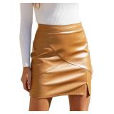 NEW $57 (L) Women's Faux Leather Pencil Mini Skirt